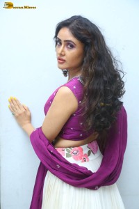 actress sony charishta in a pink top and white lehenga photoshoot