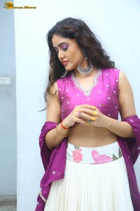 actress sony charishta in a pink top and white lehenga photoshoot