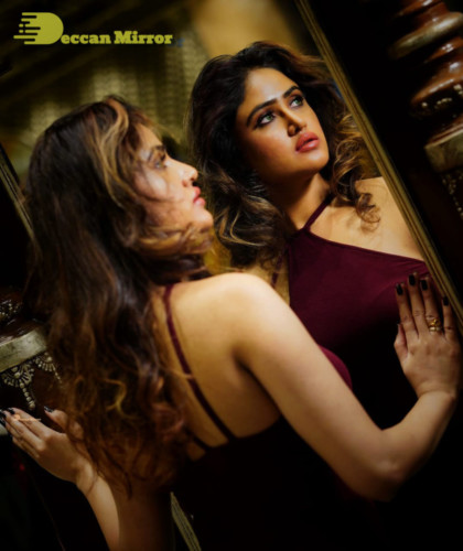 Sony Charishta photshoot in a red dress