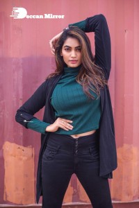 Actress Spandana Palli Photoshoot in Green Top and Black Jeans