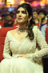Indian actress Sreeleela beautiful in a white dress attending a movie function