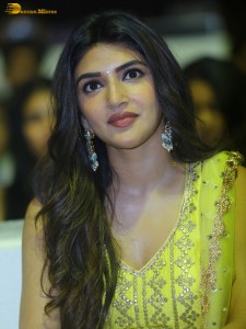 actress sreeleela very cute in a light green salwar dress