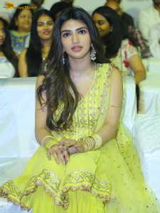 actress sreeleela very cute in a light green salwar dress