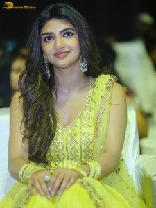 actress sreeleela very cute in a light green salwar dress