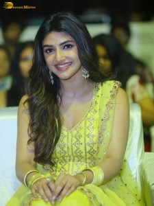 actress sreeleela very cute in a light green salwar dress