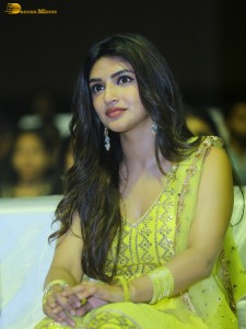 actress sreeleela very cute in a light green salwar dress