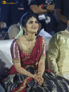 actress Sreeleela lovely looks in a red half saree