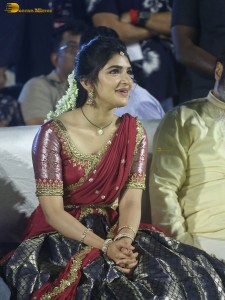 actress Sreeleela lovely looks in a red half saree