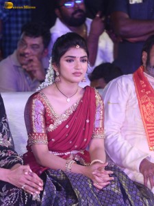 actress Sreeleela lovely looks in a red half saree