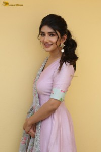 actress sreeleela cute in a pink salwar