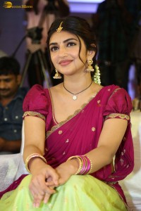 actress Sreeleela sizzles in a half saree