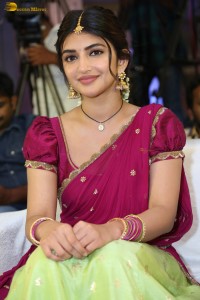 actress Sreeleela sizzles in a half saree