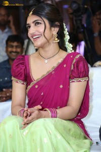 actress Sreeleela sizzles in a half saree