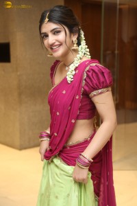 actress Sreeleela sizzles in a half saree