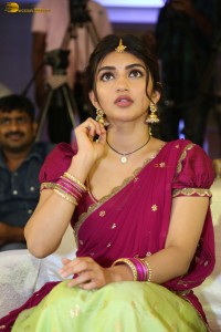 actress Sreeleela sizzles in a half saree