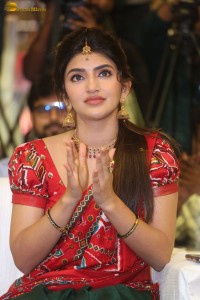 actress Sreeleela cute in a red half saree