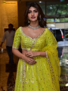 actress Sreeleela sexy photoshoot in a green lehenga choli