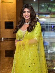 actress Sreeleela sexy photoshoot in a green lehenga choli