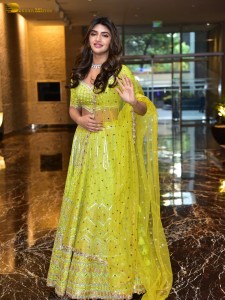 actress Sreeleela sexy photoshoot in a green lehenga choli