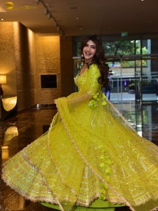 actress Sreeleela sexy photoshoot in a green lehenga choli