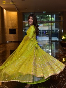 actress Sreeleela sexy photoshoot in a green lehenga choli