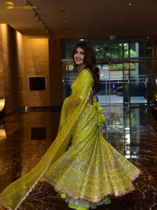 actress Sreeleela sexy photoshoot in a green lehenga choli