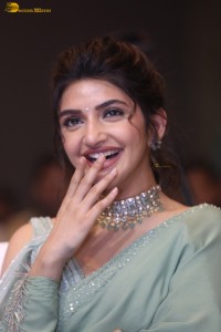 actress sreeleela ravishing in a green saree