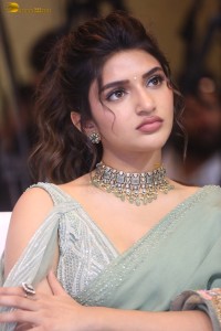 actress sreeleela ravishing in a green saree