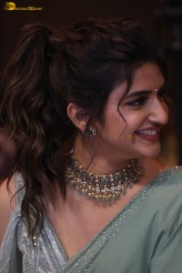 actress sreeleela ravishing in a green saree