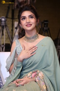 actress sreeleela ravishing in a green saree