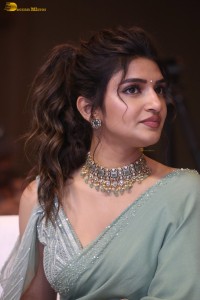 actress sreeleela ravishing in a green saree