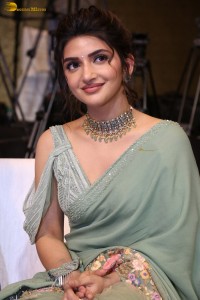 actress sreeleela ravishing in a green saree