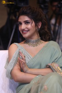 actress sreeleela ravishing in a green saree