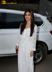 telugu actress sreeleela cute in a white dress spotted in mumbai
