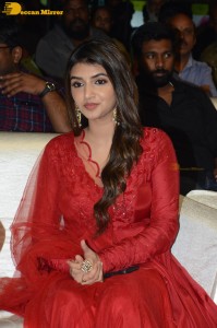 Pelli Sandadi fame Sreeleela in a red dress attending a movie function
