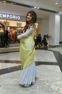 Telugu actress sreeleela in a white salwar dress greeting fans