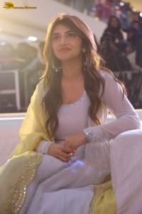 Telugu actress sreeleela in a white salwar dress greeting fans