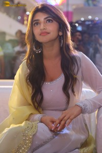 Telugu actress sreeleela in a white salwar dress greeting fans