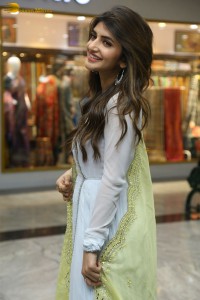 Telugu actress sreeleela in a white salwar dress greeting fans