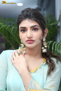 Telugu actress sreeleela in a green salwar