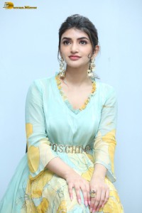 Telugu actress sreeleela in a green salwar