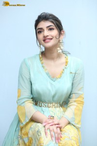 Telugu actress sreeleela in a green salwar