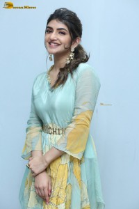 Telugu actress sreeleela in a green salwar