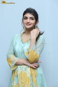 Telugu actress sreeleela in a green salwar