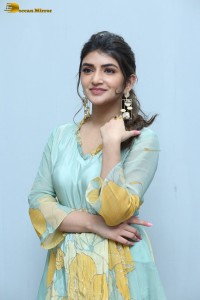 Telugu actress sreeleela in a green salwar