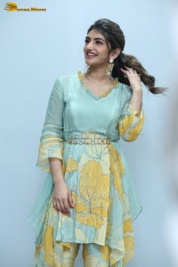 Telugu actress sreeleela in a green salwar