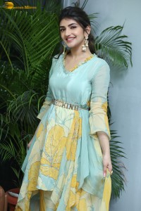 Telugu actress sreeleela in a green salwar