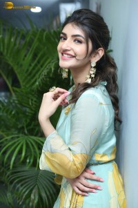 Telugu actress sreeleela in a green salwar