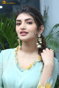 Telugu actress sreeleela in a green salwar