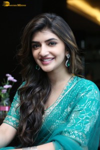 Actress sreeleela in a green dress